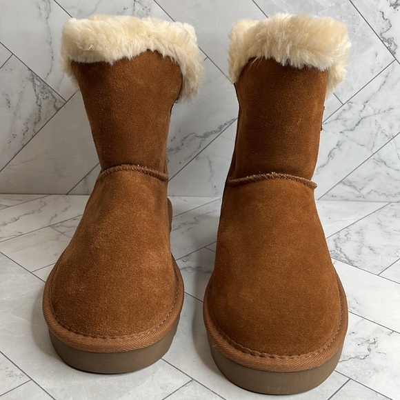 NWT Style & Co Tiny 2 Winter Booties Faux Fur Lined Chestnut SIZE 6M - Picture 4 of 10